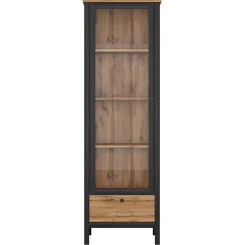 Obývací stěna LOFT vitrína 1w1s dub wotan