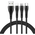 Mcdodo CA-6960 3v1 USB na USB-C / Lightning / Micro USB, 1,2m, černý