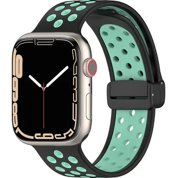 Řemínek na hodinky Řemínek pro Apple Watch Ultra 49mm / 46mm / 45mm / 44mm / 42mm - sportovní - silikonový - černý / modrý