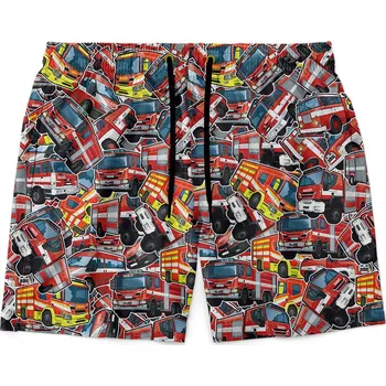 Pánské plavky Pánské plavky short – Hasičské vozy (Velikost: S)