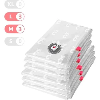 Compactor Sada vakuových úložných pytlů Bag Aspispace 6 ks, 3× M 70 litrů + 3× L 120 litrů