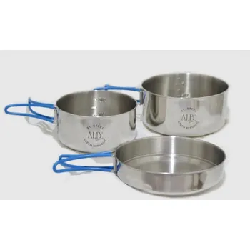 Kempingové nádobí ALB MAKALU ČESKÁ NEREZ SADA nádobí 3dílná