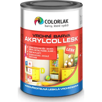 Lak na dřevo Colorlak Akrylcol lesk V 2046 - 1999 černá 0,6 L