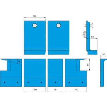 dílenský stroj Parapetní vložka variabilní (6ks) výška segmentu 100 mm pro ohýbačku Schechtl UK100 a 125
