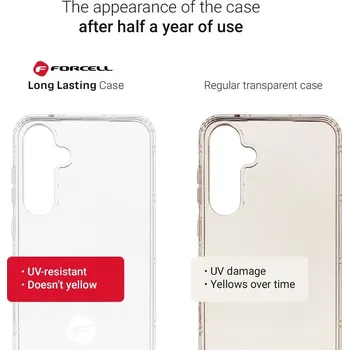 FORCELL F-PROTECT Dlouhotrvající tenké pouzdro pro SAMSUNG A55 transparentní