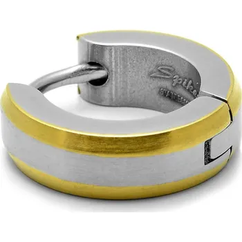 Náušnice Sentio | Náušnice kroužek z&nbsp;chirurgické oceli zlaté barvy a broušené oceli - Lucleon