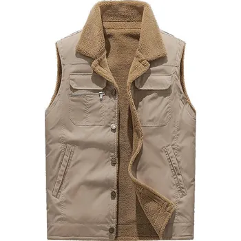 Pánská móda Pánská vesta DIMU253 Barva: Khaki, Velikost: 4XL