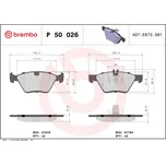 Sada brzdových destiček, kotoučová brzda BREMBO P 50 026