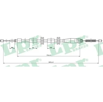 Lanko parkovací brzdy Tažné lanko, parkovací brzda LPR C1664B