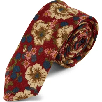 Kravata Kravata s květinovým vzorem Burgundy - Tailor Toki