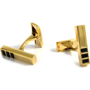 Manžetový knoflíček Podlouhlé manžetové knoflíčky zlato-černé barvy - Warren Asher