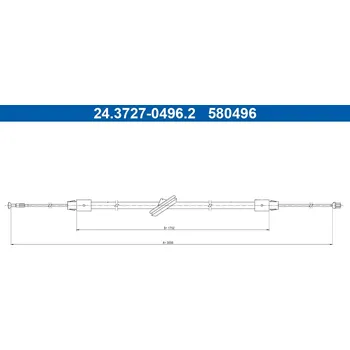 Auto-moto Tažné lanko, parkovací brzda ATE 24.3727-0496.2