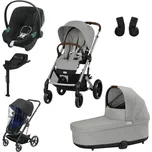 CYBEX akční set Balios S Lux Stone Grey + korba + autosedačka Aton B2+ báze + pláštěnka + adaptéry