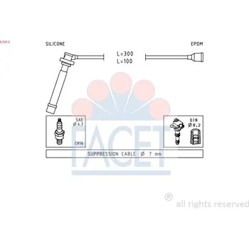 Zapalovací kabel Sada kabelů pro zapalování FACET 4.7013