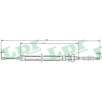 Lanko parkovací brzdy Tažné lanko, parkovací brzda LPR C0110B