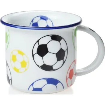 Český porcelán, Dubí Hrnek Tina porcelánový plecháček 100 ml na espresso - fotbalové míče