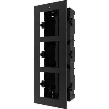 Zabezpečení domácnosti DS-KD-ACF3/black zápustná instalační krabička s rámečkem pro 3 moduly, černá, 2.gen.
