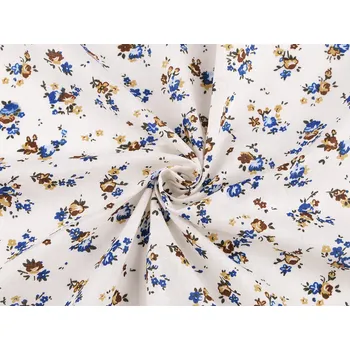 Bavlněná látka / plátno drobné květinky, barva 2 modrá