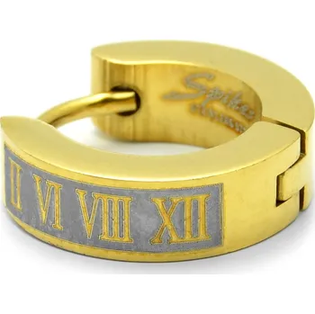 Náušnice Sentio | Náušnice kroužek s&nbsp;římskými číslicemi zlaté barvy - Lucleon
