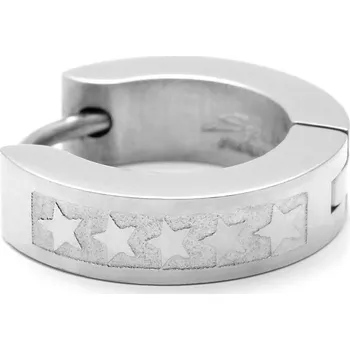 Náušnice Sentio | Náušnice kroužek s&nbsp;hvězdičkou z&nbsp;nerezové oceli stříbrné barvy - Lucleon