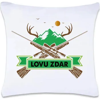 Dekorativní polštářek DOBRÝ TRIKO Polštář s potiskem 40 x 40 cm Lovu zdar Oboustranný tisk: ANO