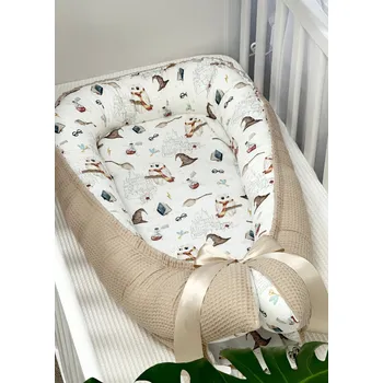 Hnízdečko pro miminko Oboustranné hnízdečko pro miminko - svět kouzel s béžovou vaflí