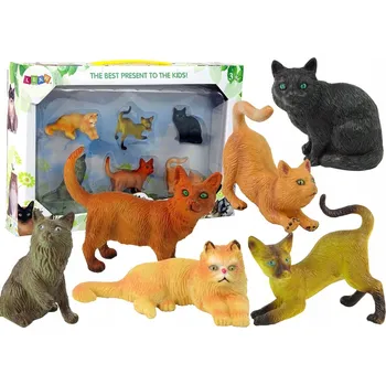 Figurka Sada 6 Figurek - Plemenné Kočky a Kočky Domácí