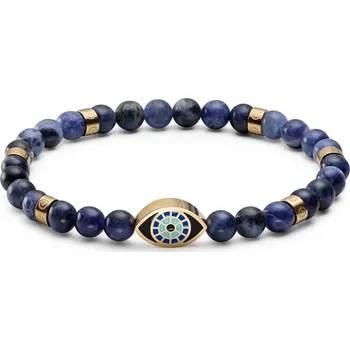 Náramek Evil Eye | Náramek ze sodalitových korálků zlaté barvy - Waykins