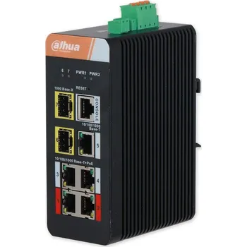 Síťový prvek PFS4207-4GT-DP-V2 průmyslový PoE switch, 4x Gb PoE, 1x Gb LAN, 2x Gb SFP, MNG, DIN, 120W