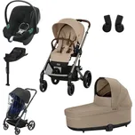 CYBEX akční set Balios S Lux Almond Beige + korba + autosedačka Aton B2+ báze + pláštěnka + adaptéry
