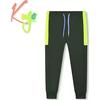 Chlapecké funkční tepláky Kugo WT7301B černá / zelený pruh