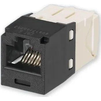 Elektrická zásuvka MINI-COM C6 - černá samořezný Mini-Jack, CJ688TGBL