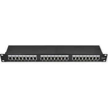 Patch panel PP-160 24P/C6/S 19" patch panel 1U, 24 portů C6 stíněný