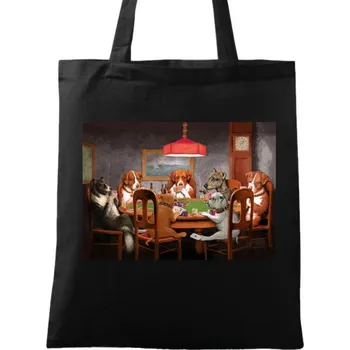 Bavlněná taška Partička pokeru přítel v nouzi (Barva: Černá)