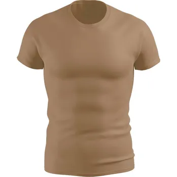 Pánské tričko Pánské funkční triko SLIM krátký rukáv cappuccino Bamboo Ultra CLASSIC - Hnědá / XL