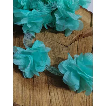 Krajka Prýmek květ na tylu šíře 60 mm barva mintová