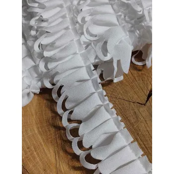 Krajka Volánek žoržetový vysekávaný šíře 45 mm bílý