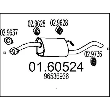 Tlumič výfuku Zadní tlumič výfuku MTS 01.60524