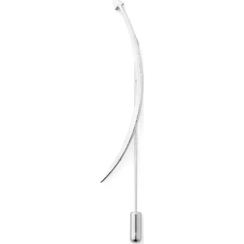 Brož Jehlice do saka zakřivený šíp stříbrné barvy - Warren Asher