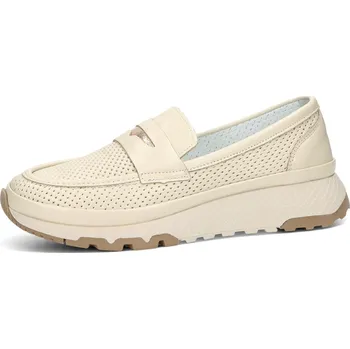 Dámské mokasíny ETIMEĒ dámské kožené mokasíny - béžové