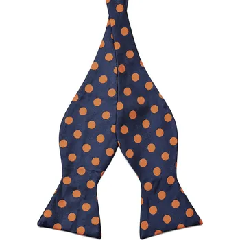 Motýlek Hedvábný vázací motýlek s oranžovými puntíky - Tailor Toki