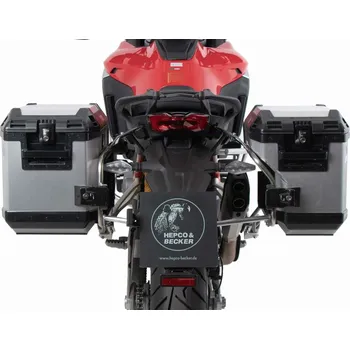 Zavazadlo na motocykl Hepco & Becker Kufry Hepco Becker Xplorer Cutout na Ducati Multistrada V4, S, S Sport, Pikes Peak (21-24), Rally (23-24) stříbrné