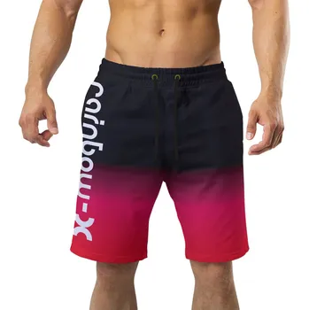 Pánské plavky Pánské plavky long – Red gradient (Velikost: S)