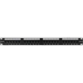 Patch panel PP-152 24P/C6 - černá 19" patch panel 1U, 24 portů C6