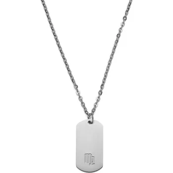 Náhrdelník Ocelový náhrdelník hvězdného znamení Panna ve stříbrné barvě - Lucleon