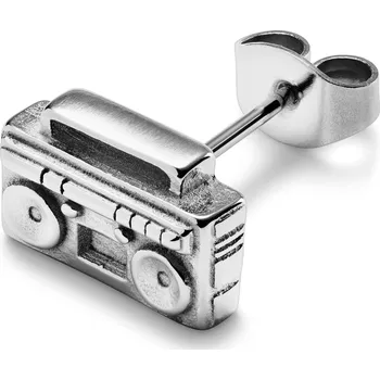 Náušnice Jaygee | Náušnice pecka ve tvaru rádia z nerezové oceli stříbrné barvy - Otsu