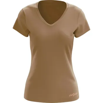 Dámské tričko Dámské funkční tričko SPORTY "V" krátký rukáv cappuccino Bamboo Ultra CLASSIC - Hnědá / L