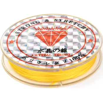 Dětské navlékací korálky Elastická lycra žlutá 0,8 mm - návin 10 m