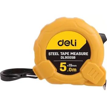 metr Deli Tools Ocelové měřicí pásmo 5m 19mm EDL9005B yellow