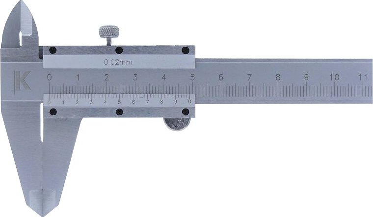 Kmitex Posuvné měřítko 150mm s hloub. a vnitřním měřením, aretace šroubkem, NEREZ, ČSN 25 1238 DIN 862